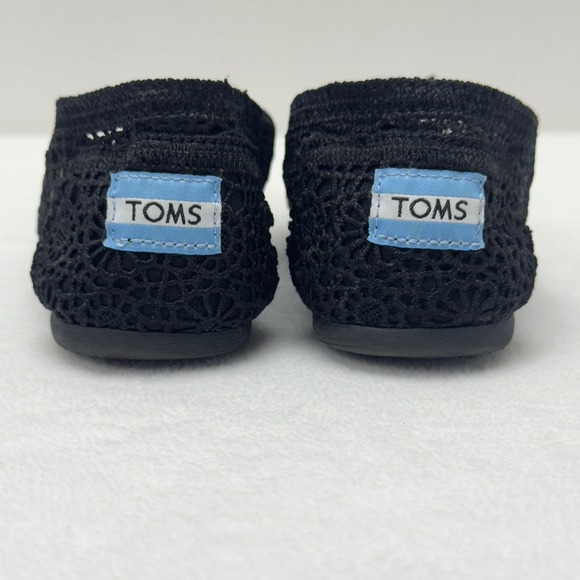 TOMS Women's Black‎ Crochet Slip On Shoes Comfort Casual Flats Size 5.5 - Picture 4 of 8